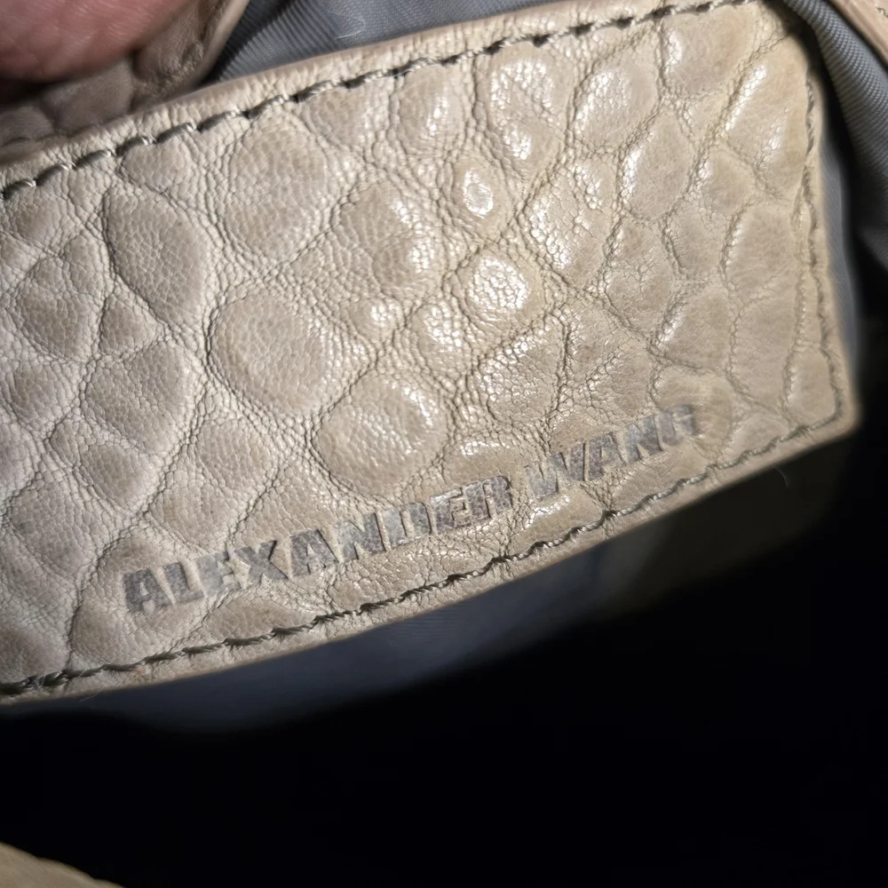 ALEXANDER WANG Pebbled Lambskin Rocco in Latte with Rose Silver Hardware